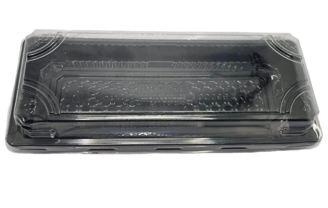 Black Sushi Container With Clear Lid - Take-Out Tray For Sushi & Rolls - (Pack of 100)